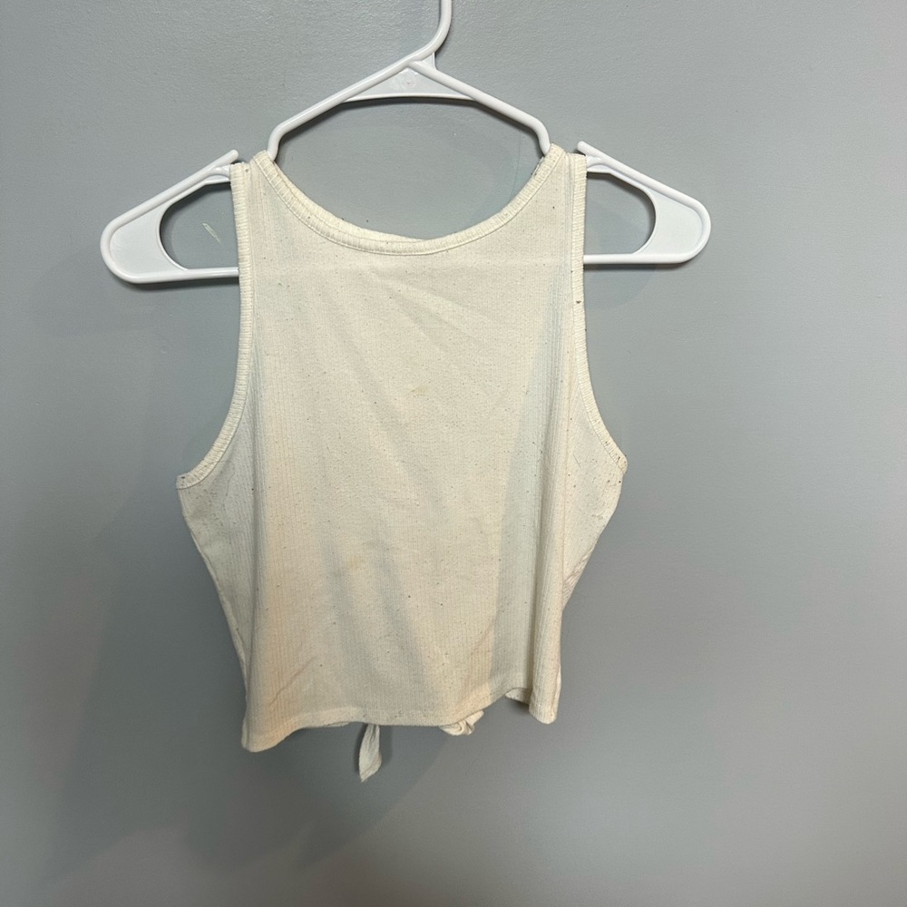 Women's Cream Sleeveless Top